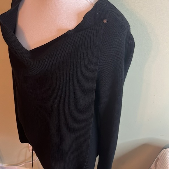 Vineyard Vines black Wool Cashmere blend Knit Wrap Cardigan Sweater, size medium - Picture 14 of 17